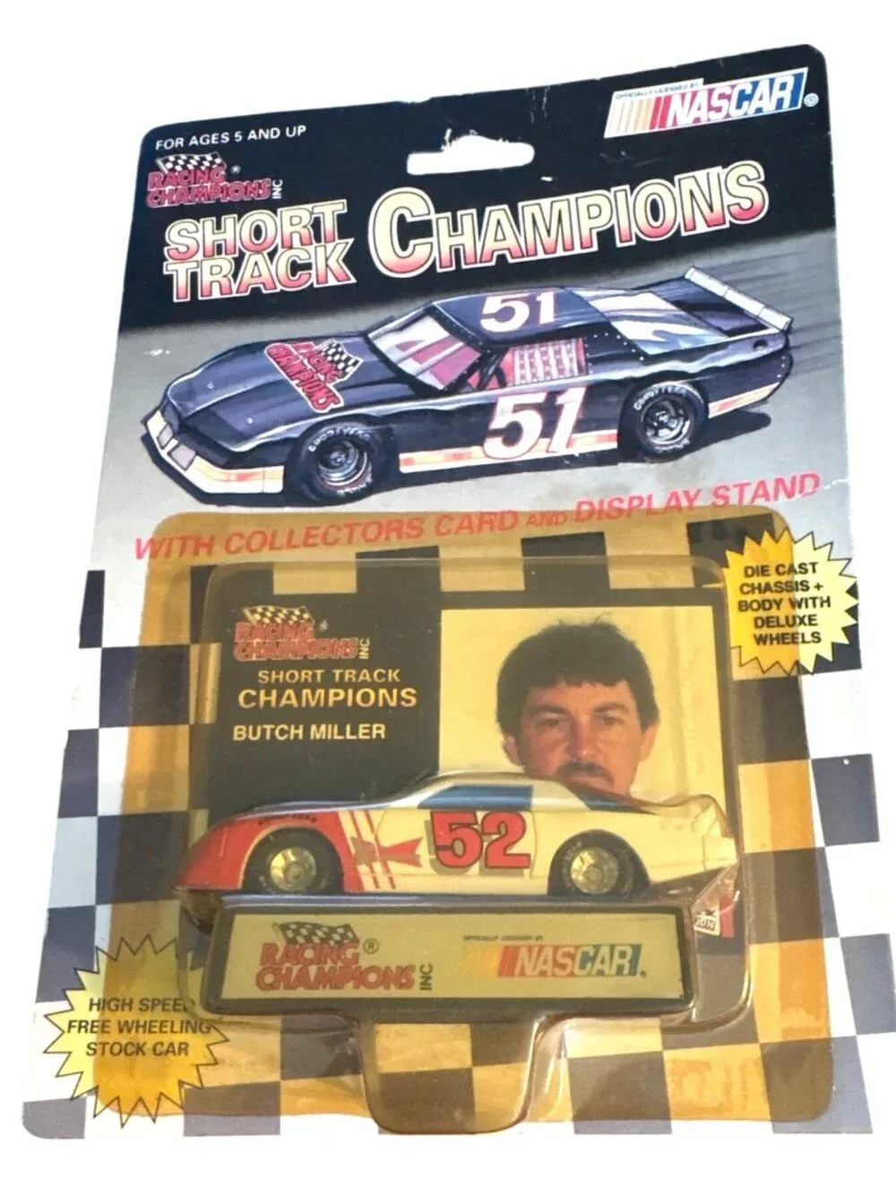 Vintage Die Cast Racing Champions NASCAR Short Track Champions Butch Miller #52